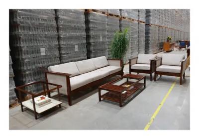 Moveis Fatima Mid Century Modern Sofa in Hardwood Fabric Fatima c 1960