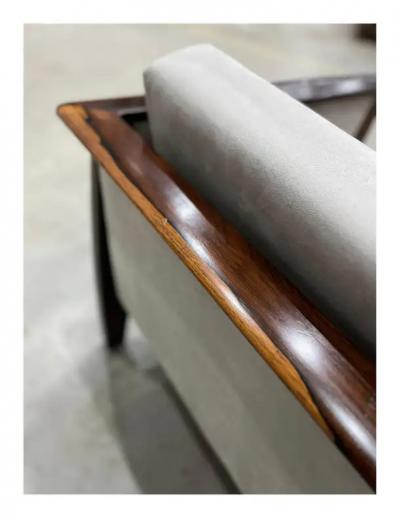 Moveis Fatima Mid Century Modern Sofa in Hardwood Fabric Fatima c 1960