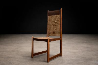 Moveis Fatima Set of 12 Brazilian Modern Dining Chairs in Rosewood Caning by Fatima
