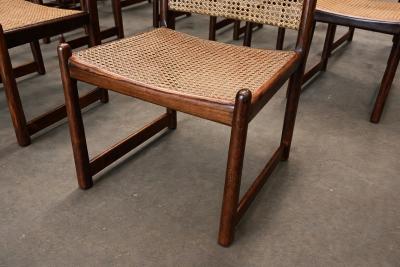 Moveis Fatima Set of 12 Brazilian Modern Dining Chairs in Rosewood Caning by Fatima