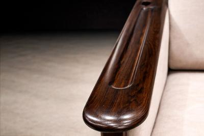 Moveis Fatima Sofa in Brazilian Rosewood and Warm Taupe Mohair F tima 1960s