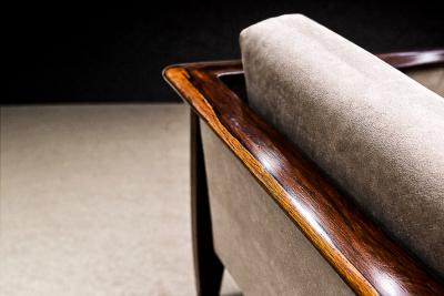 Moveis Fatima Sofa in Brazilian Rosewood and Warm Taupe Mohair F tima 1960s