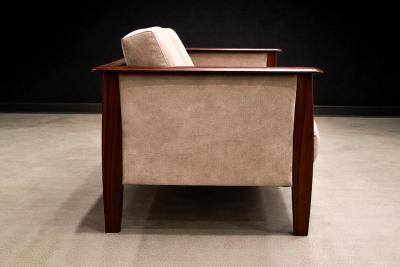 Moveis Fatima Sofa in Brazilian Rosewood and Warm Taupe Mohair F tima 1960s