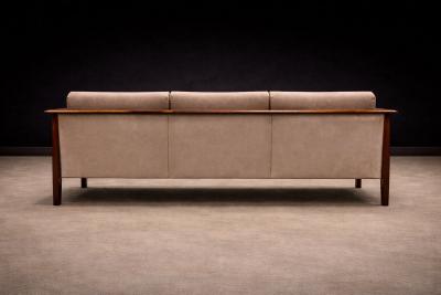 Moveis Fatima Sofa in Brazilian Rosewood and Warm Taupe Mohair F tima 1960s