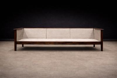 Moveis Fatima Sofa in Brazilian Rosewood and Warm Taupe Mohair F tima 1960s