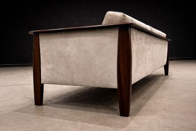 Moveis Fatima Sofa in Brazilian Rosewood and Warm Taupe Mohair F tima 1960s
