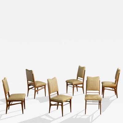 Moveis MOAB Dining Room Chairs with Wood and Vinyl Brazil 1950s