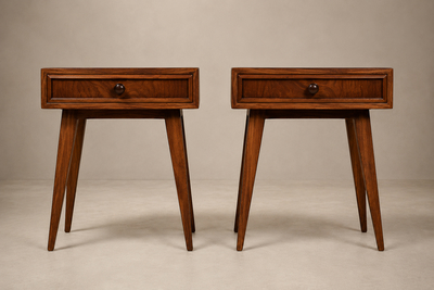 Moveis Teperman Brazilian Modern Pair of Imbuia Wood Nightstands by Teperman Brazil 1950s