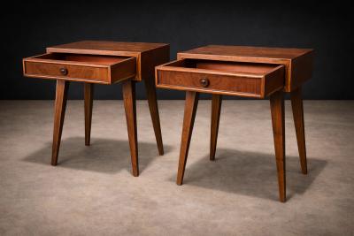Moveis Teperman Brazilian Modern Pair of Imbuia wood Nightstands by Teperman Brazil