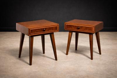 Moveis Teperman Brazilian Modern Pair of Imbuia wood Nightstands by Teperman Brazil