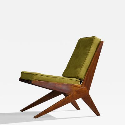 Muebles Diaz Lounge Chair with Wood and Fabric Argentina 1960s