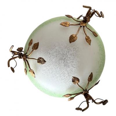 Muller Fr res Antique Art Nouveau Muller Fr res Glass Gilt Bronze Pendant Chandelier