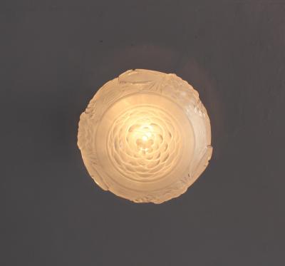 Muller Fr res FINE FRENCH ART DECO WROUGHT IRON AND FROSTED GLASS PENDANT BY MULLER FR RES