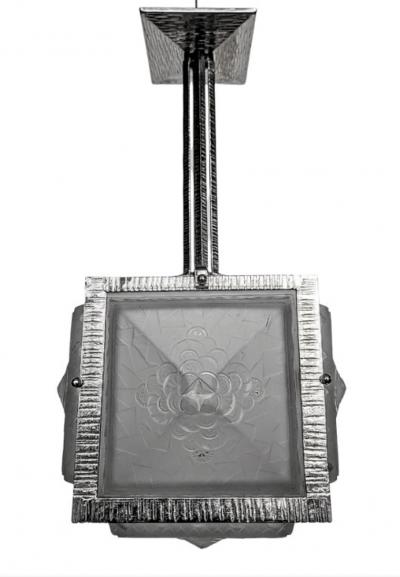 Muller Fr res French Art Deco Pendant or Flush Mount Signed by Muller Ferers