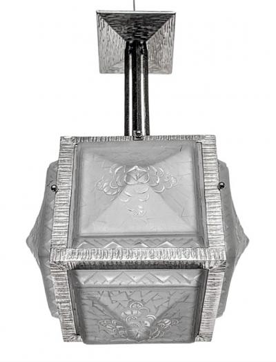 Muller Fr res French Art Deco Pendant or Flush Mount Signed by Muller Ferers