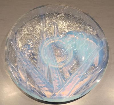 Muller Fr res M ller Freres Luneville Hunters Elephant Opalescent Glass Plate