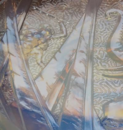 Muller Fr res M ller Freres Luneville Hunters Elephant Opalescent Glass Plate