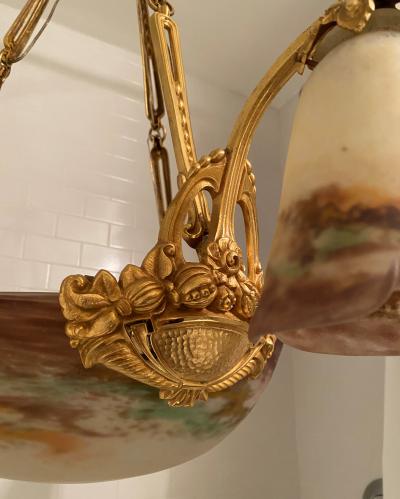 Muller Fr res Muller Freres French Art Deco Chandelier