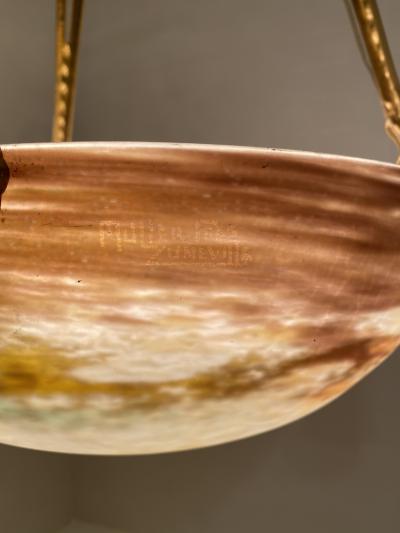 Muller Fr res Muller Freres French Art Deco Chandelier