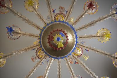 Multi Color Murano Glass Floral Chandelier 1960s