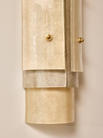 Multi Layers Murano Glass Wall Sconces in Beige Tones