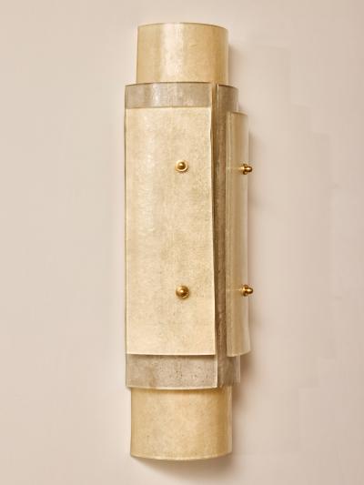 Multi Layers Murano Glass Wall Sconces in Beige Tones