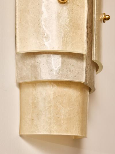 Multi Layers Murano Glass Wall Sconces in Beige Tones