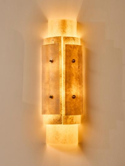 Multi Layers Murano Glass Wall Sconces in Beige Tones