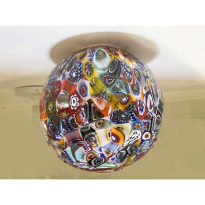 Multicolored Murrine Little Sphere Wall Sconce O Flush Mount in Murano Glass