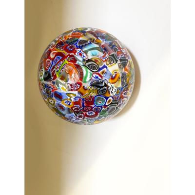 Multicolored Murrine Little Sphere Wall Sconce O Flush Mount in Murano Glass