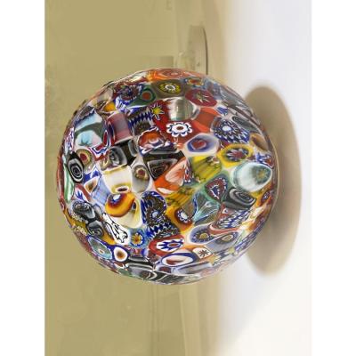 Multicolored Murrine Little Sphere Wall Sconce O Flush Mount in Murano Glass