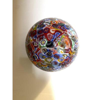 Multicolored Murrine Little Sphere Wall Sconce O Flush Mount in Murano Glass