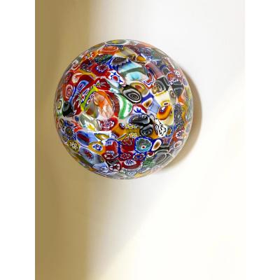 Multicolored Murrine Little Sphere Wall Sconce O Flush Mountt in Murano Glass