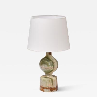 Multicolored Solid Onyx Table Lamp with Ivory Shade Italy 1970s