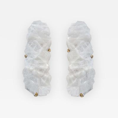 Multifaceted Rock Crystal Sconces by Phoenix