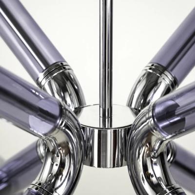 Multiforme for Cosulich Italian Contemporary Chrome Blue Glass 12 Light Sputnik