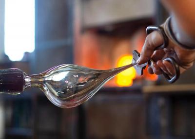 Multiforme for Cosulich Italian Organic Frosted Glass Bird Satin Gold Sconce