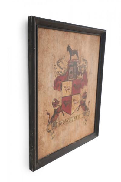 Munchener Painted Coat of Arms with Giant Schnauzer