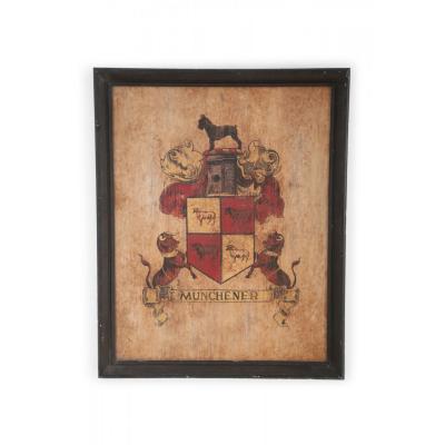 Munchener Painted Coat of Arms with Giant Schnauzer
