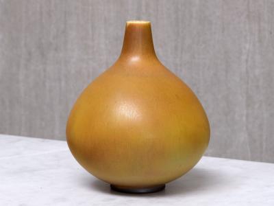 Munk Keramik Munk Keramik Ochre Hares Fur Glazed Ceramic Vase Enk ping Sweden 1950s