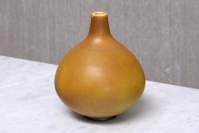 Munk Keramik Munk Keramik Ochre Hares Fur Glazed Ceramic Vase Enk ping Sweden 1950s