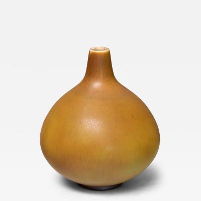 Munk Keramik Munk Keramik Ochre Hares Fur Glazed Ceramic Vase Enk ping Sweden 1950s