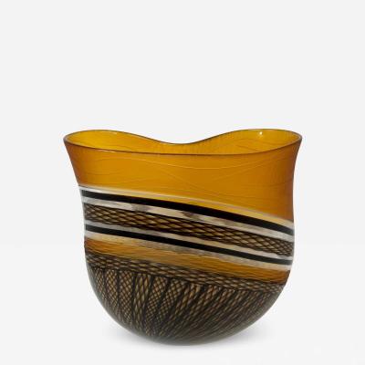 Murano 1 of 1 Amber Glass Vase by Schiavon