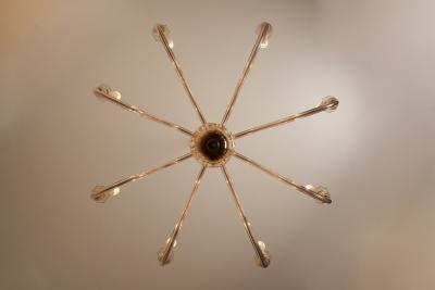 Murano Amber Glass Eight Arm Chandelier 1950s