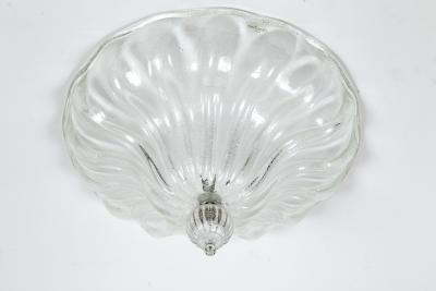 Murano Blown Silver Semi Flush Mount Ceiling Fixture UL Certified