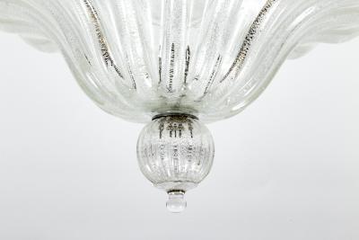 Murano Blown Silver Semi Flush Mount Ceiling Fixture UL Certified