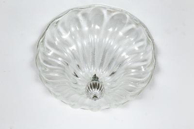 Murano Blown Silver Semi Flush Mount Ceiling Fixture UL Certified