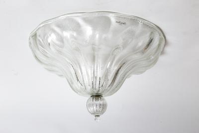 Murano Blown Silver Semi Flush Mount Ceiling Fixture UL Certified