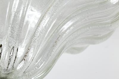 Murano Blown Silver Semi Flush Mount Ceiling Fixture UL Certified