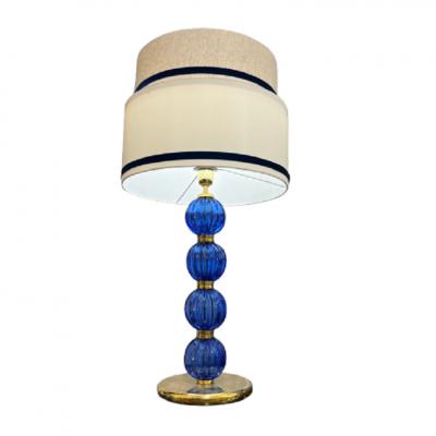 Murano Blue Lobed Spheres Lamps
